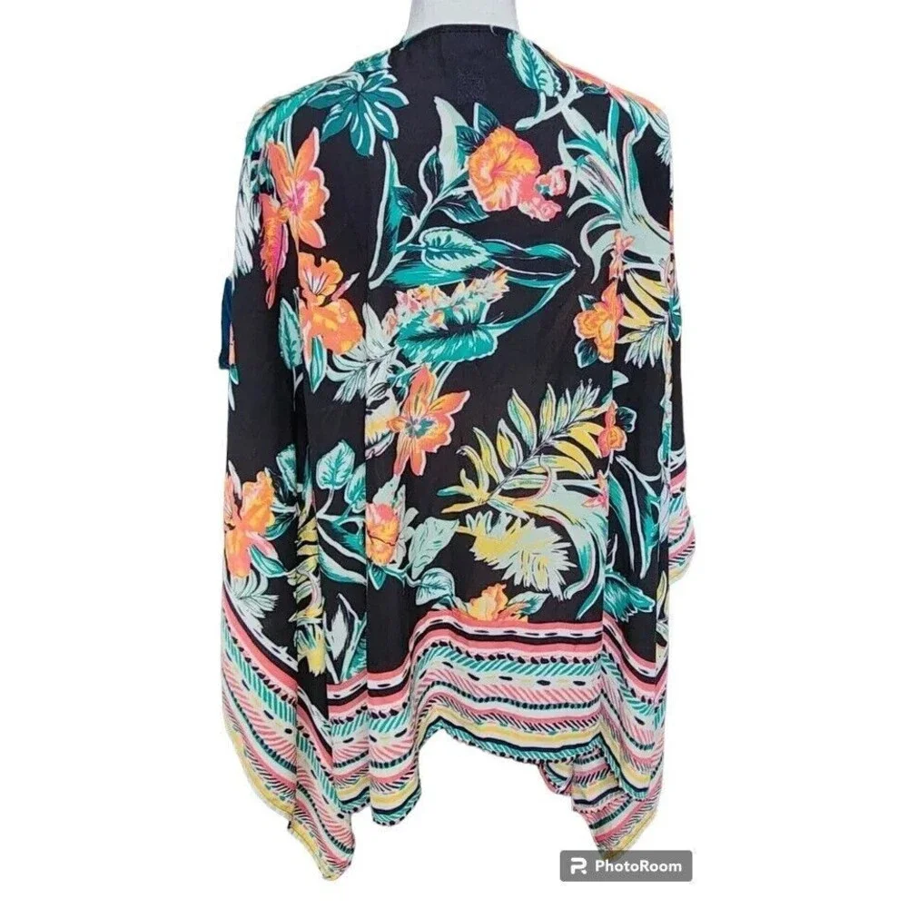 Avenue Top Kimono Size 2X Tropical Summer Flowy - Picture 4 of 6